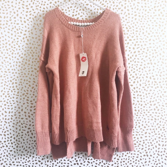 Wildfox Sweaters - NWT Wildfox Dusty Rose Destroyed Night Sweater